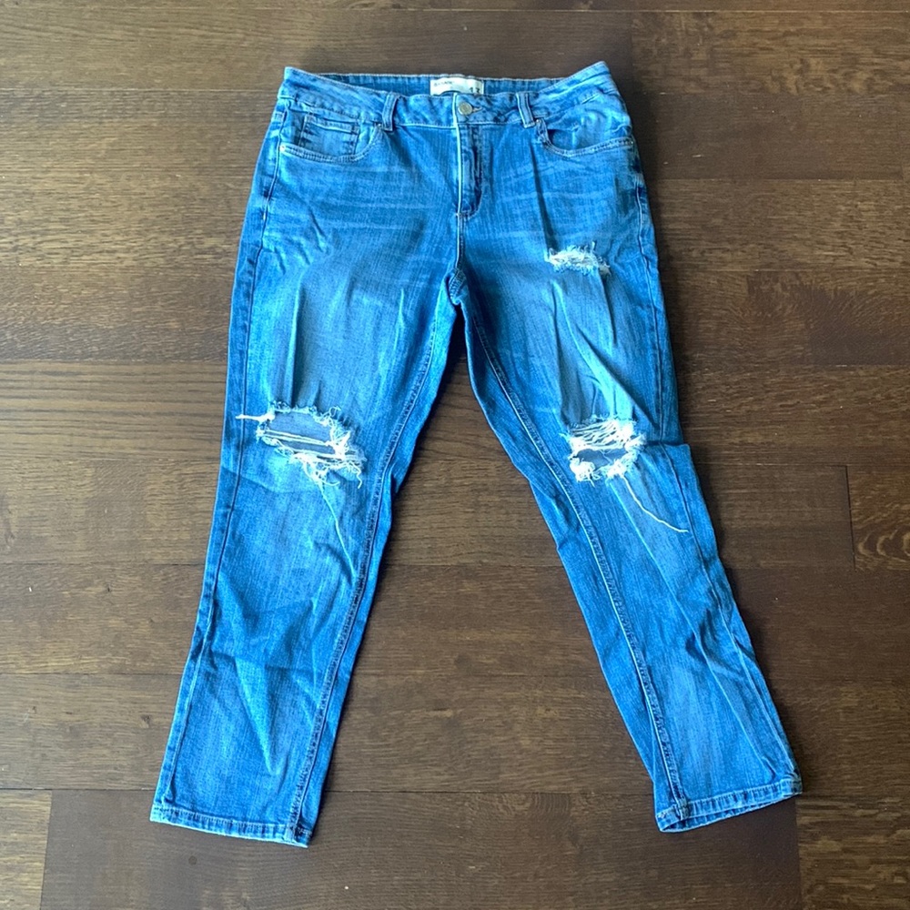 Garage Ripped Girlfriend Jeans